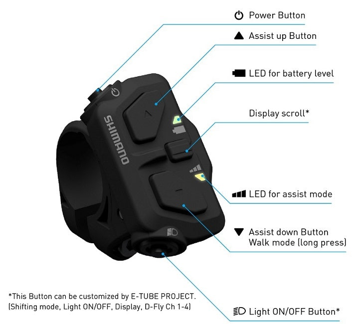 Load image into Gallery viewer, Shimano Schakeleenheid (links) STEPS SW-EN600-L 35,0 31,8 mm klemming
