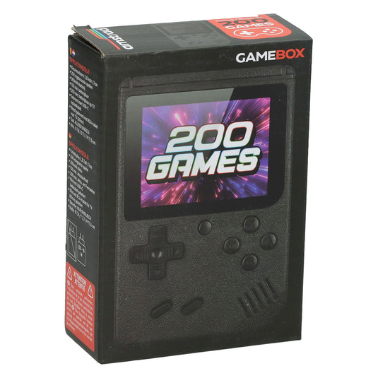 Gamebox - draagbare spel console met 200 spellen - zwart