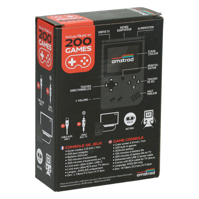Load image into Gallery viewer, Gamebox - draagbare spel console met 200 spellen - zwart
