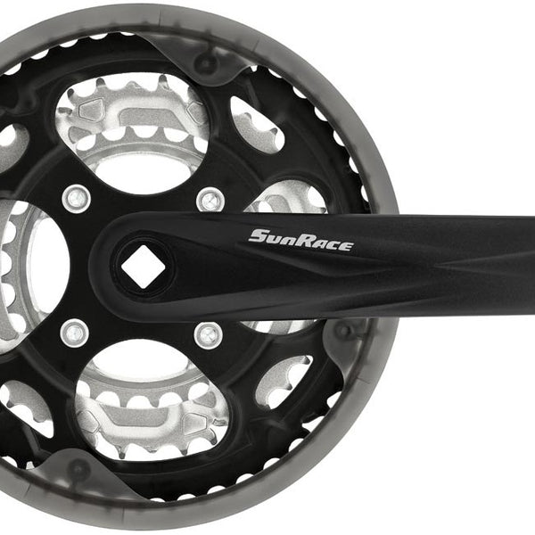 SunRace crankstel FCM300 -5mm 28-38-48 170mm m CG zw zi