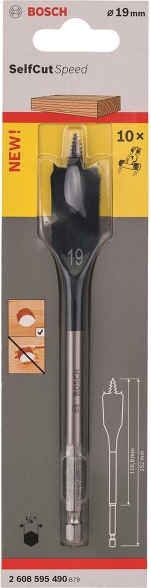 Bosch - speedborenset self cut speed, zeskant 19 x 152 mm