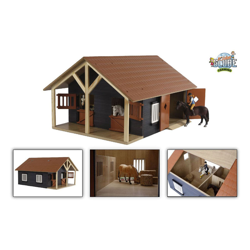 Afbeelding laden in galerijviewer, Kids globe paardenstal met 2 boxen en berging, 1:24
