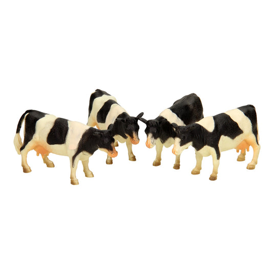 Kids globe koe 1:32 zwart wit liggend staand 12 st