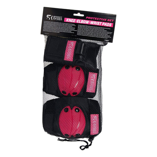 Street rider beschermset m - roze, 6dlg.