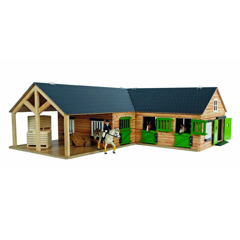 Load image into Gallery viewer, Kids globe paardenhoekstal met 3 boxen en berging 1:24
