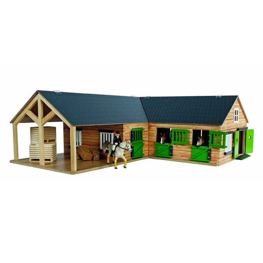 Kids globe paardenhoekstal met 3 boxen en berging 1:24
