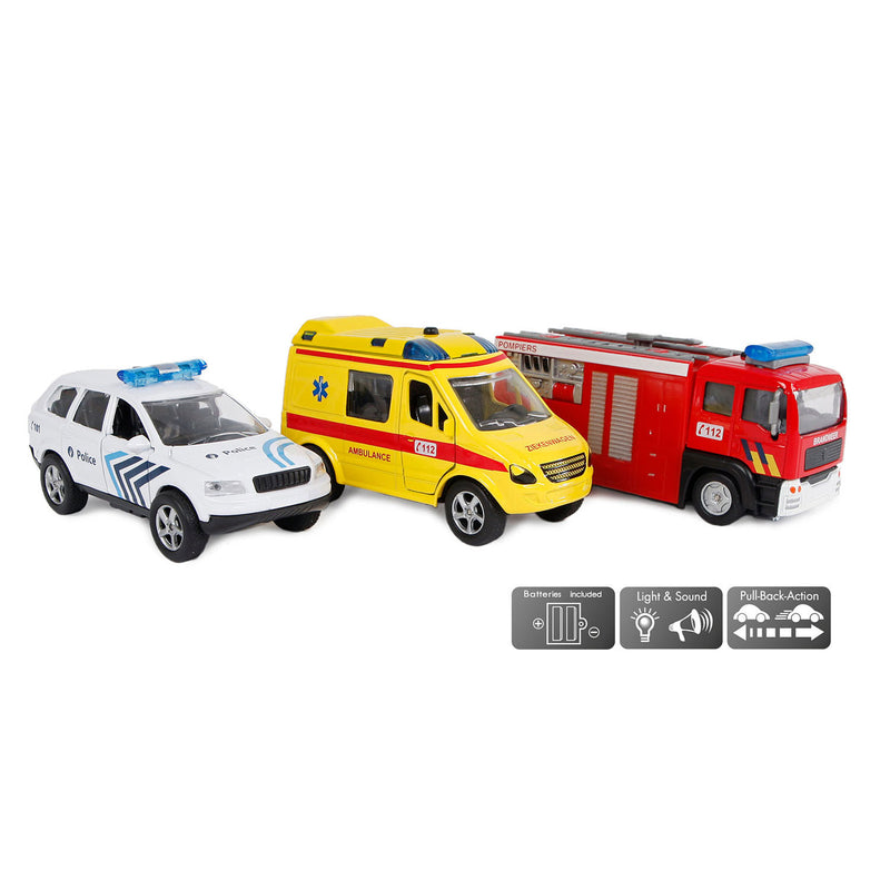 Afbeelding laden in galerijviewer, 2-play die-cast hulpdienst voertuigen belgië
