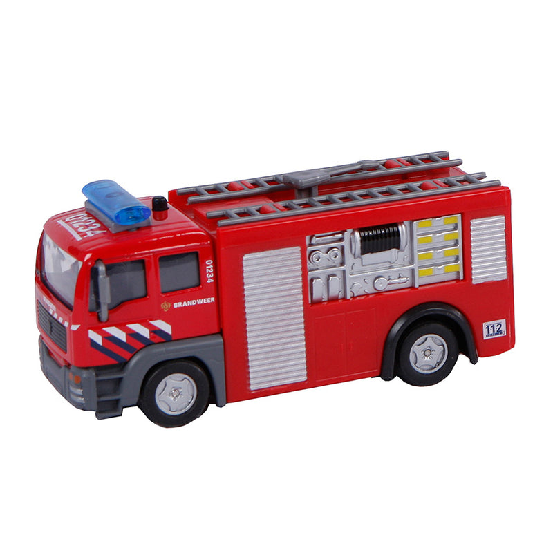 Load image into Gallery viewer, 2-play die-cast pull back brandweer nl licht en geluid
