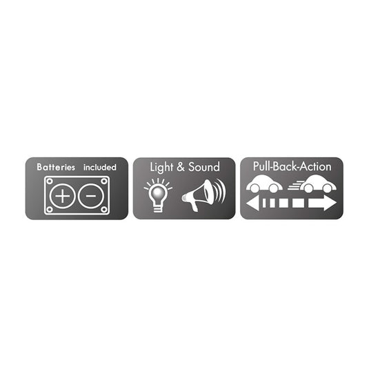 2-play brandweer tankauto pull-back met licht en geluid 12 cm rood