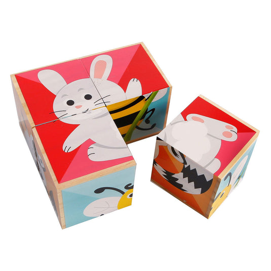 Toys amsterdam houten blokpuzzel dieren fsc, 4st.