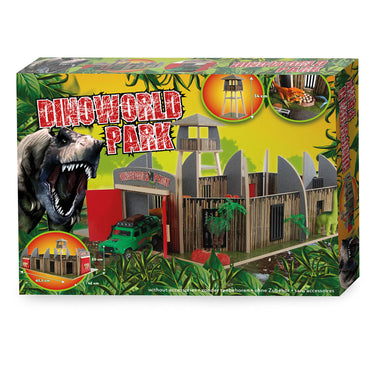 Dinoworld houten dinosaurus park met uitkijktoren speelset