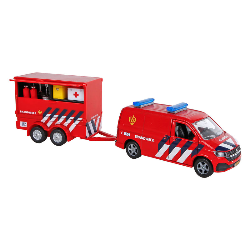 Afbeelding laden in galerijviewer, Kids globe vw transporter brandweer met aanhangwagen
