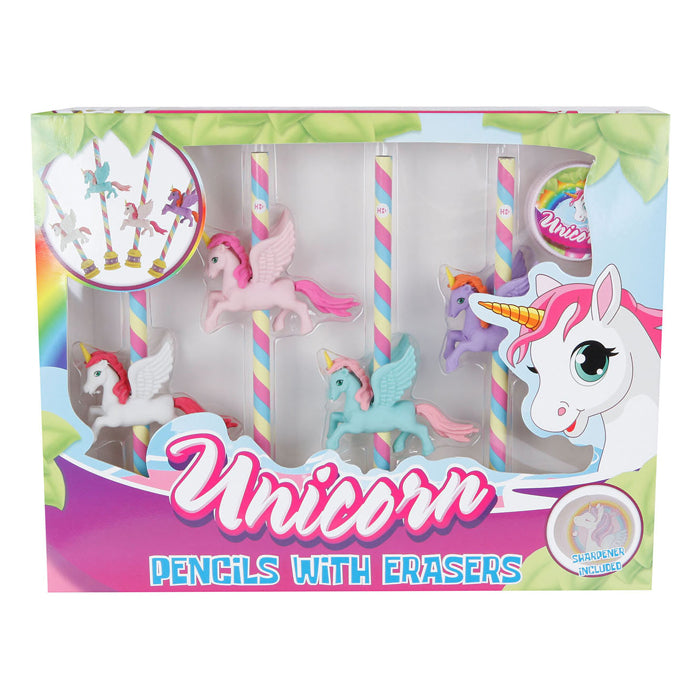 Afbeelding laden in galerijviewer, Merkloos sans marque unicorn potlodenset 5-delig met slijper
