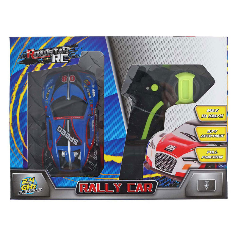 Afbeelding laden in galerijviewer, Van manen veenendaal bv roadstar rc bestuurbare rally auto met licht 2.4ghz blauw, 13cm
