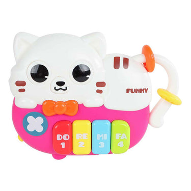 Mini club dierenpiano poes met licht en geluid, 15cm