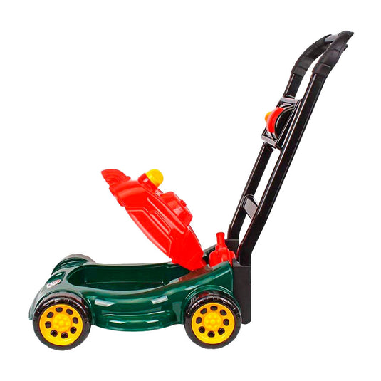 Sun fun grasmaaier met opbergruimte en benzinekan