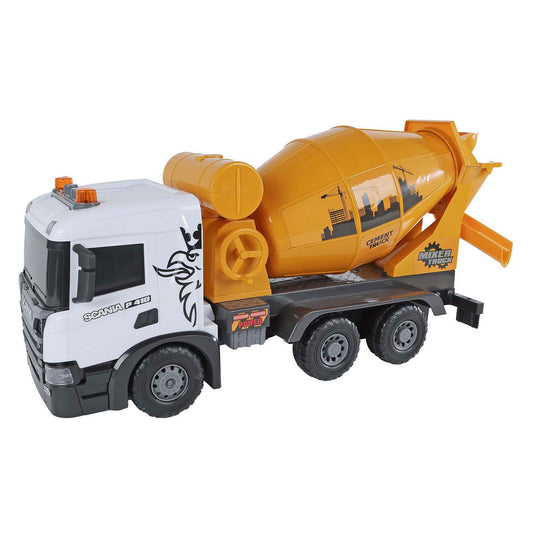 2-play scania vrachtwagen betonmixer frictie met licht en geluid