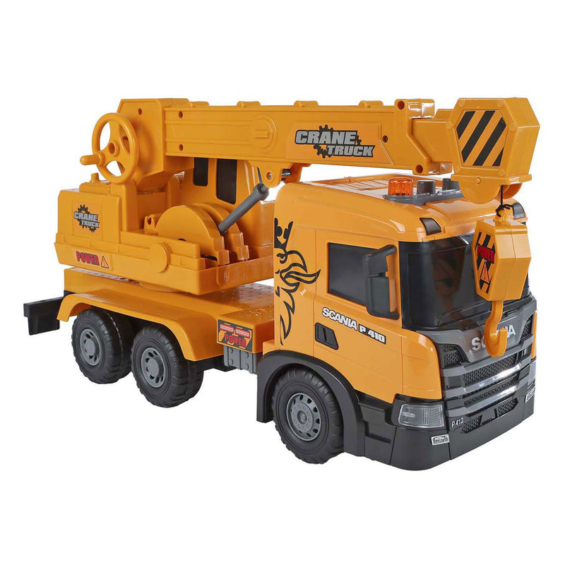 Load image into Gallery viewer, 2-play scania vrachtwagen hijskraan frictie met licht en geluid
