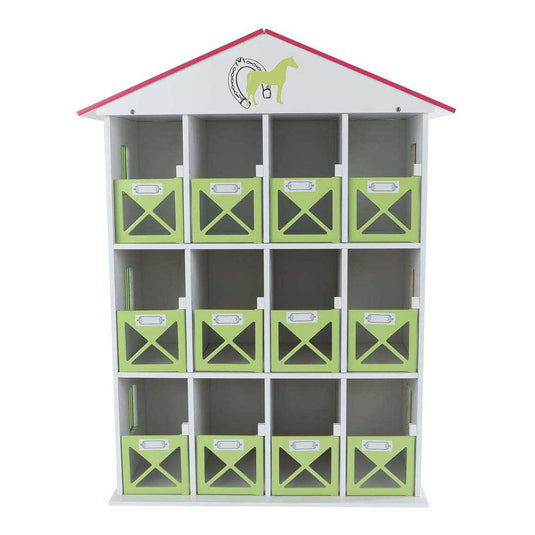 Kids globe paardenstal hotel met 12 boxen 1:24 19x41x53cm