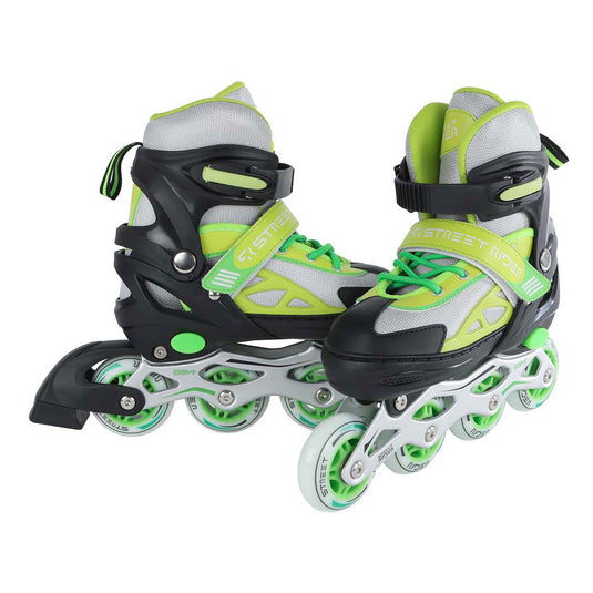Street rider inline skeelers groen zwart verstelbaar, maat 29-32