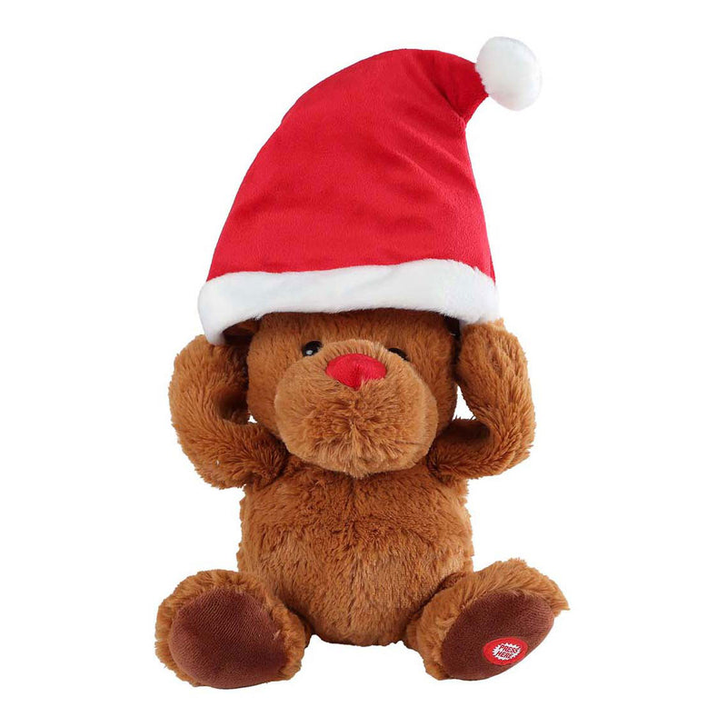 Load image into Gallery viewer, Take me home dansend rendier met kerstmuts en muziek
