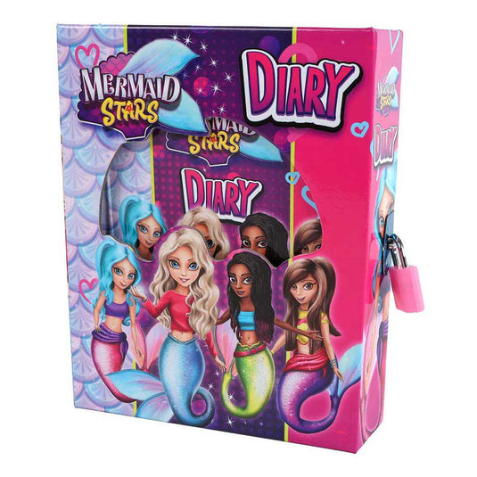Mermaid stars dagboek met bewaardoos en slotje