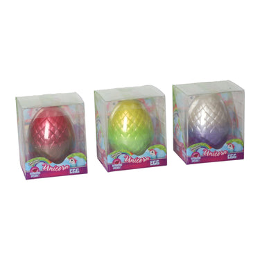 Unicorn ei met groeiende eenhoorn en diamant 8cm 6 assorti