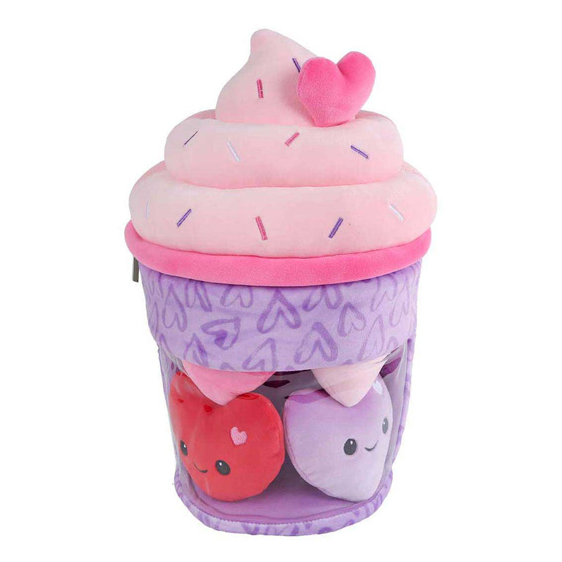 Afbeelding laden in galerijviewer, Van manen pluche ijsje knuffel met hartjes - fluffy menu 36cm speelgoed.
