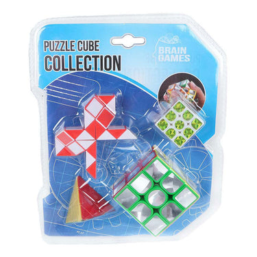 Brain games puzzelkubus set - 4 stuks - educatief speelgoed.