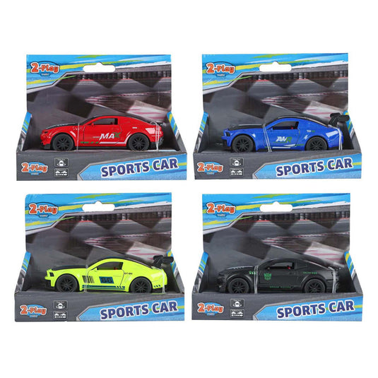 2-play sportauto die cast pull back 11,5cm 4 assorti
