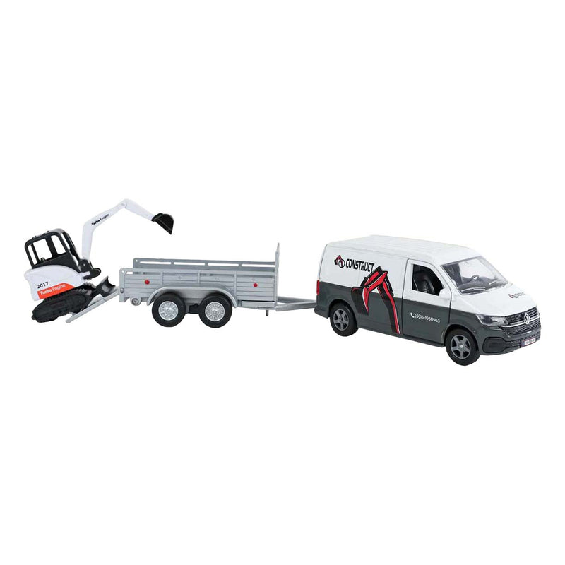 ギャラリービューアに画像をロードする, Kids globe vw transporter met minigraver pull back 27cm
