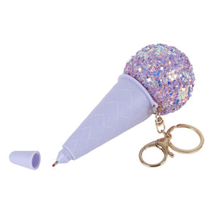 Glamour pen ijsje aan sleutelhanger