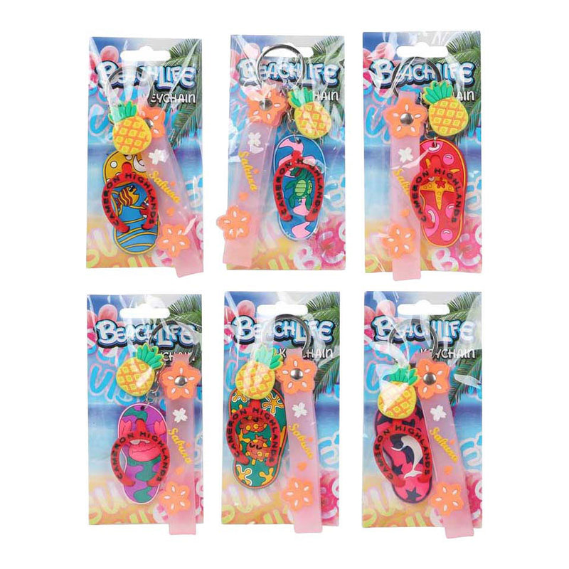 Load image into Gallery viewer, Sleutelhanger strand plezier teenslipper
