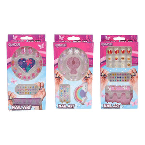 Glamour kunstnageltjes met diamantjes - 12st.