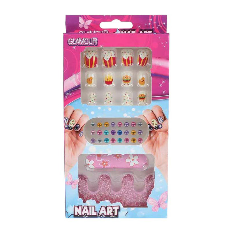 Load image into Gallery viewer, Glamour kunstnageltjes met diamantjes - 12st.
