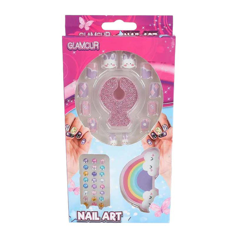 Load image into Gallery viewer, Glamour kunstnageltjes met diamantjes - 12st.
