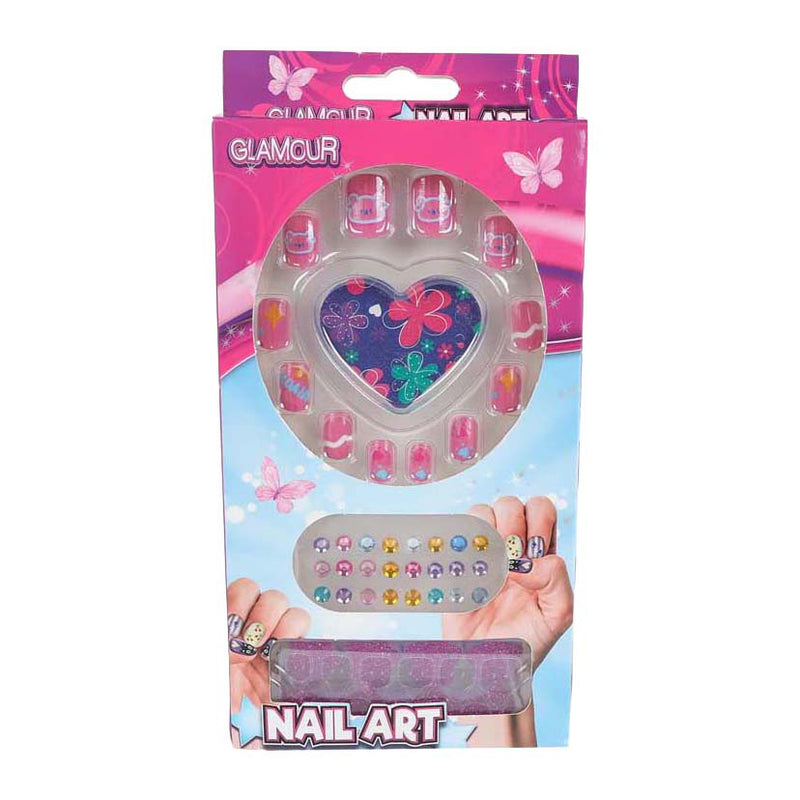 Load image into Gallery viewer, Glamour kunstnageltjes met diamantjes - 12st.
