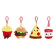 Fluffy menu fastfood sleutelhanger pluche - 9-12cm