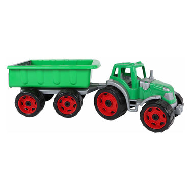2-play tractor met aanhanger groen - 52cm