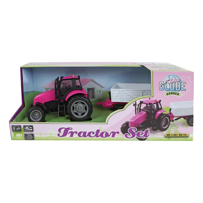 Chargez l'image dans la visionneuse de la galerie, Kids globe tractor met aanhanger die cast met licht en geluid - 25cm
