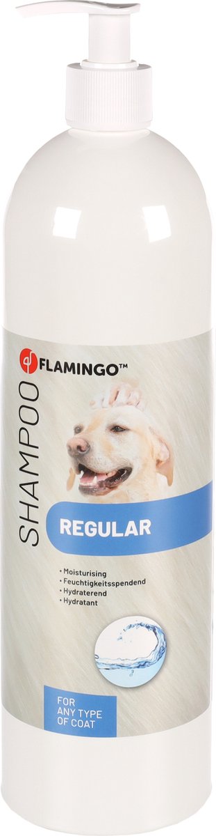 Flamingo hondenshampoo elk vachttype – 1l – hydraterende shampoo voor alle honden – verzorgende basic care shampoo –
