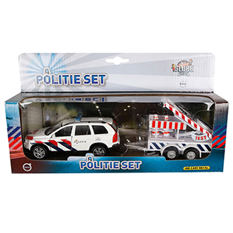 Load image into Gallery viewer, Kids Globe Globe Die-cast Politie Volvo XC90 met Pijlwagen NL
