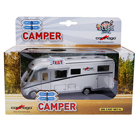 Kids globe die-cast carthago camper met licht, 16cm