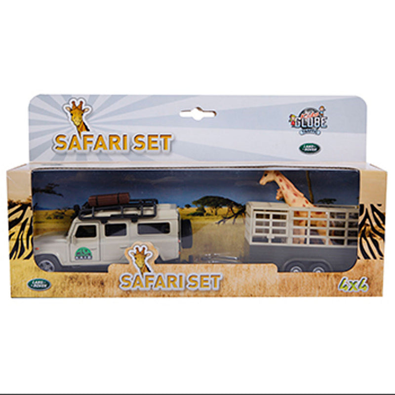 Load image into Gallery viewer, Kids globe landrover defender+giraffe trailer
