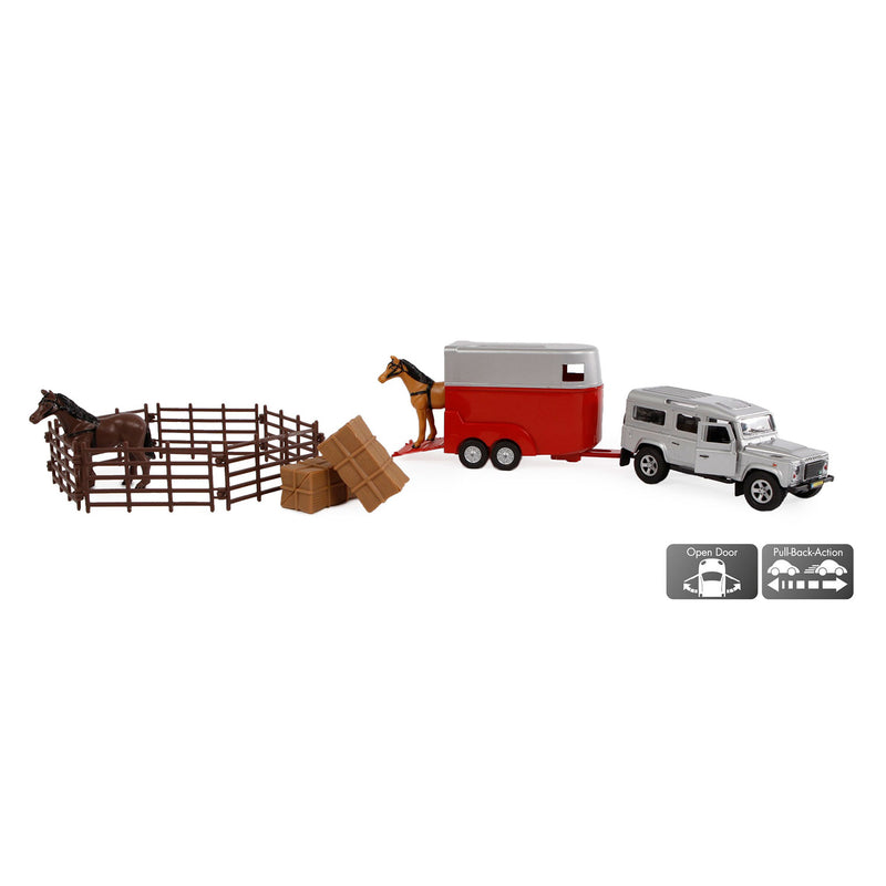 Load image into Gallery viewer, Kids globe land rover met paardentrailer
