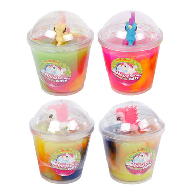 Toys amsterdam putty unicorn junior 10 cm wit 2-delig