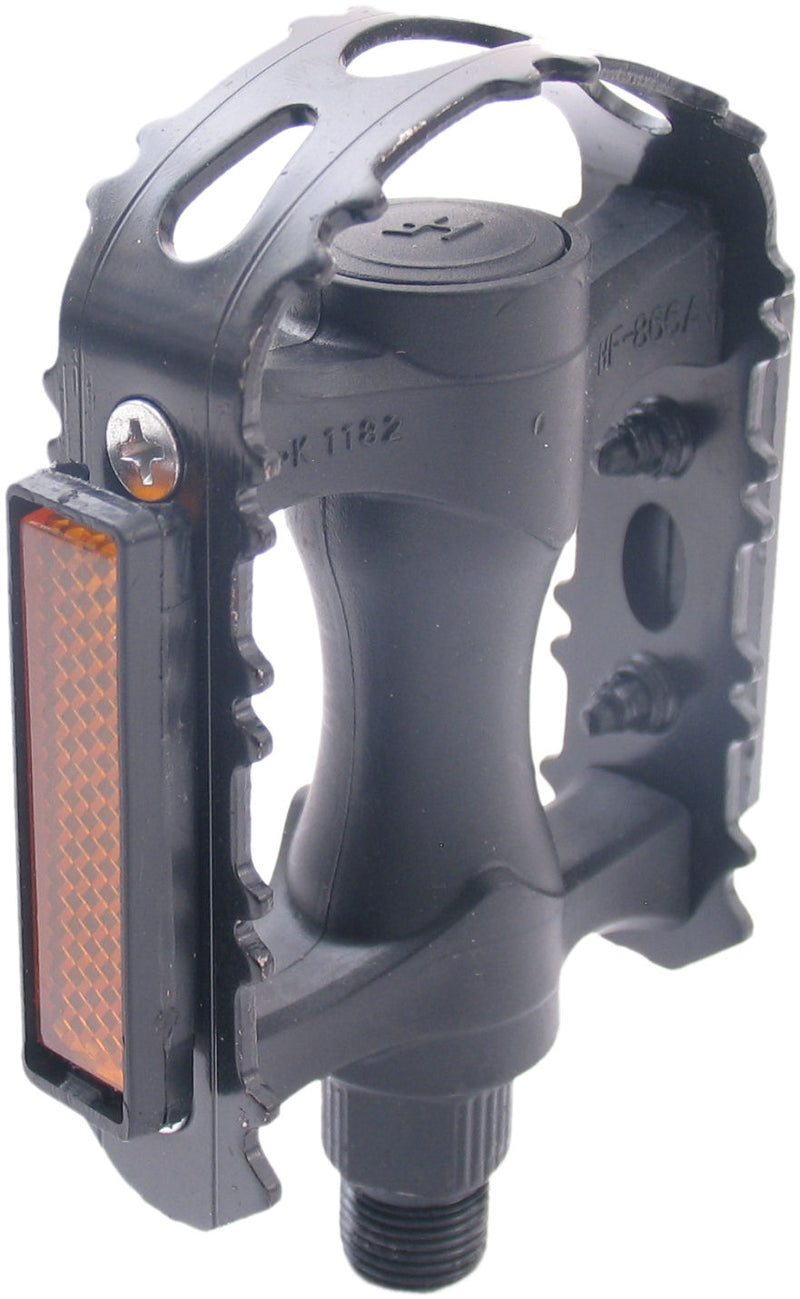 Load image into Gallery viewer, Edge Pedaalset MTB kunststof met ijzeren rand zwart
