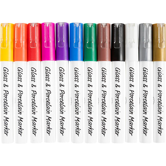 Creativ company https: www.cchobby.nl glas-porseleinstiften-lijndikte-1-2-mm-semi-dekkend-diverse-kleuren-12-stuk-1-doos