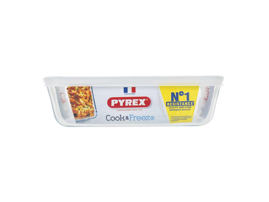 Pyrex schaal met kunststof deksel 1.5l