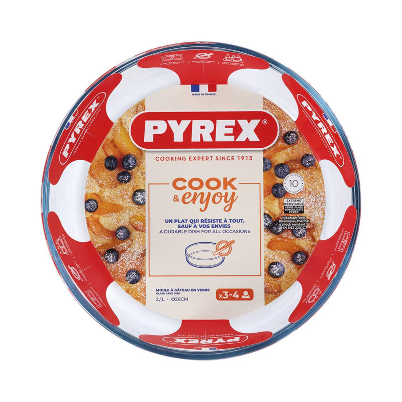 Load image into Gallery viewer, Pyrex bakvorm rond rechte rand 25cm glas
